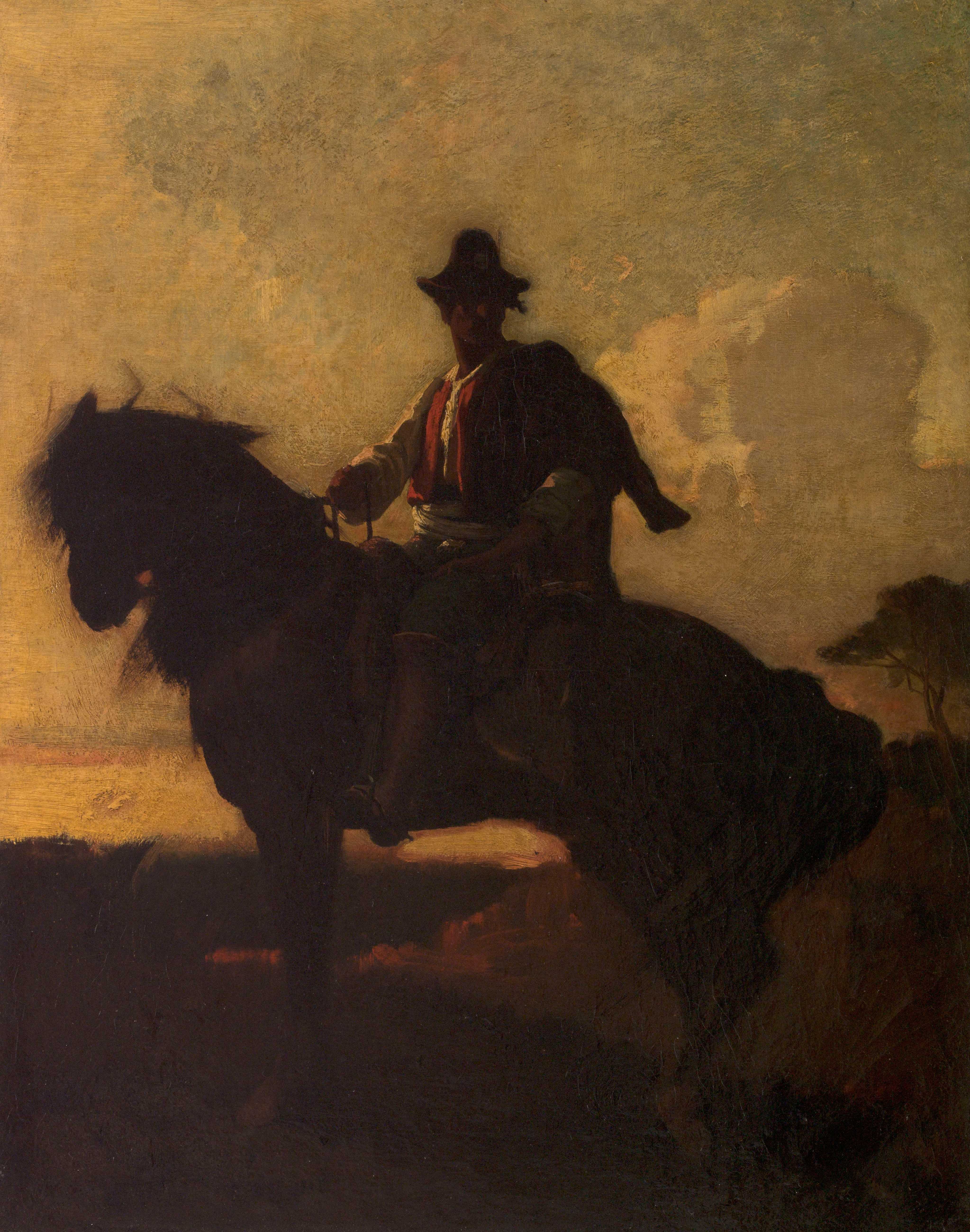 Find out more about François-Nicolas Chifflart - Berger à cheval dans la campagne de Rome