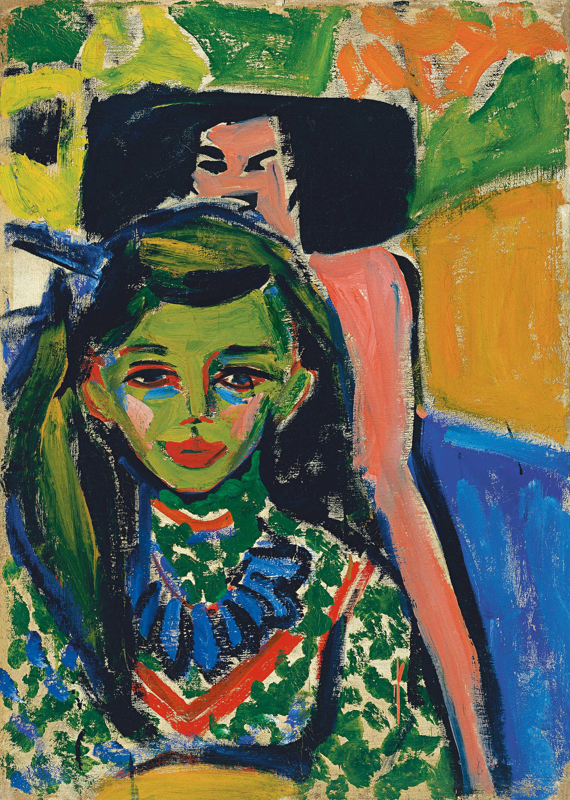 Find out more about Ernst Ludwig Kirchner - Fränzi in front of Carved Chair