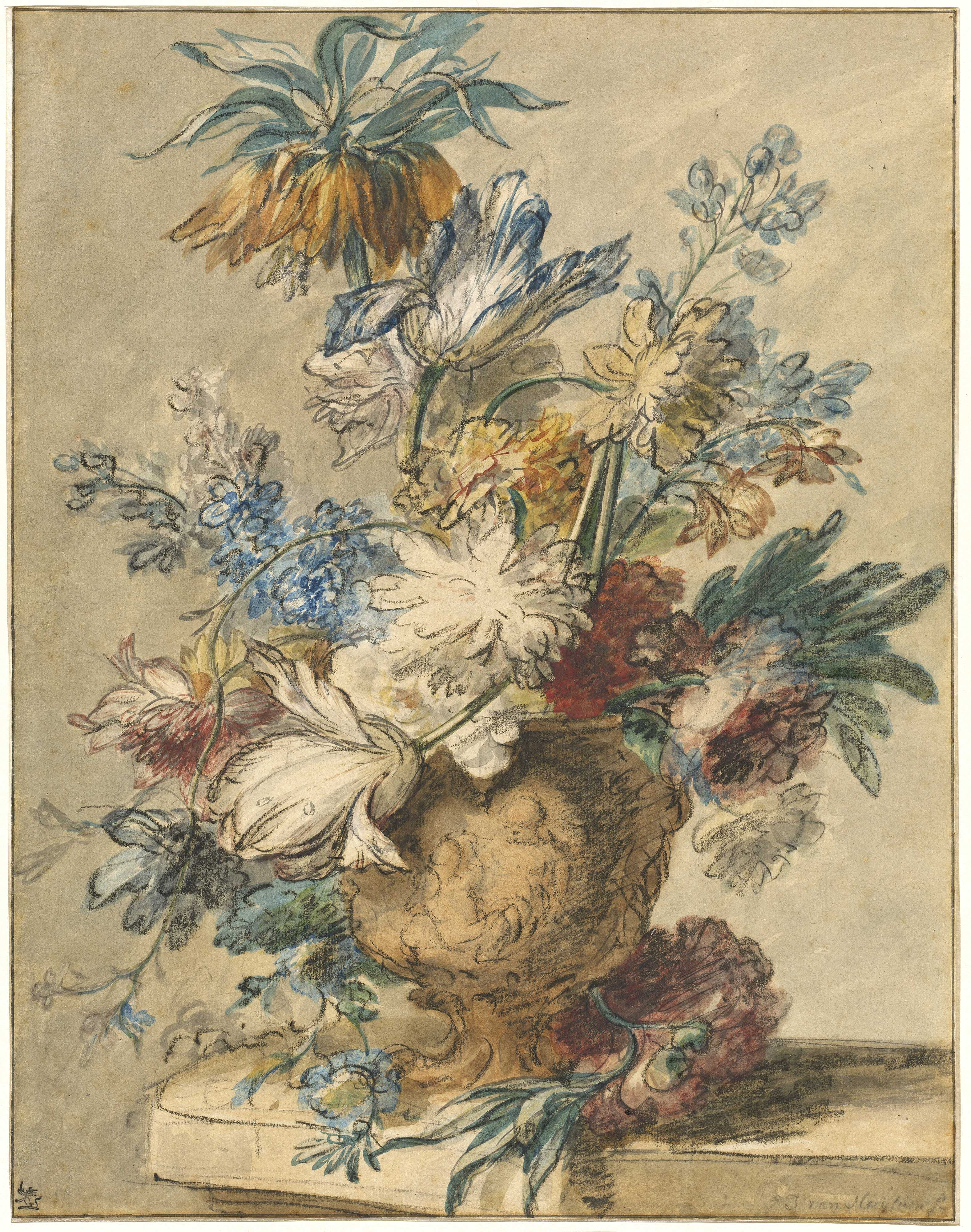Find out more about Jan van Huysum - Bouquet of Spring Flowers in a Terracotta Vase