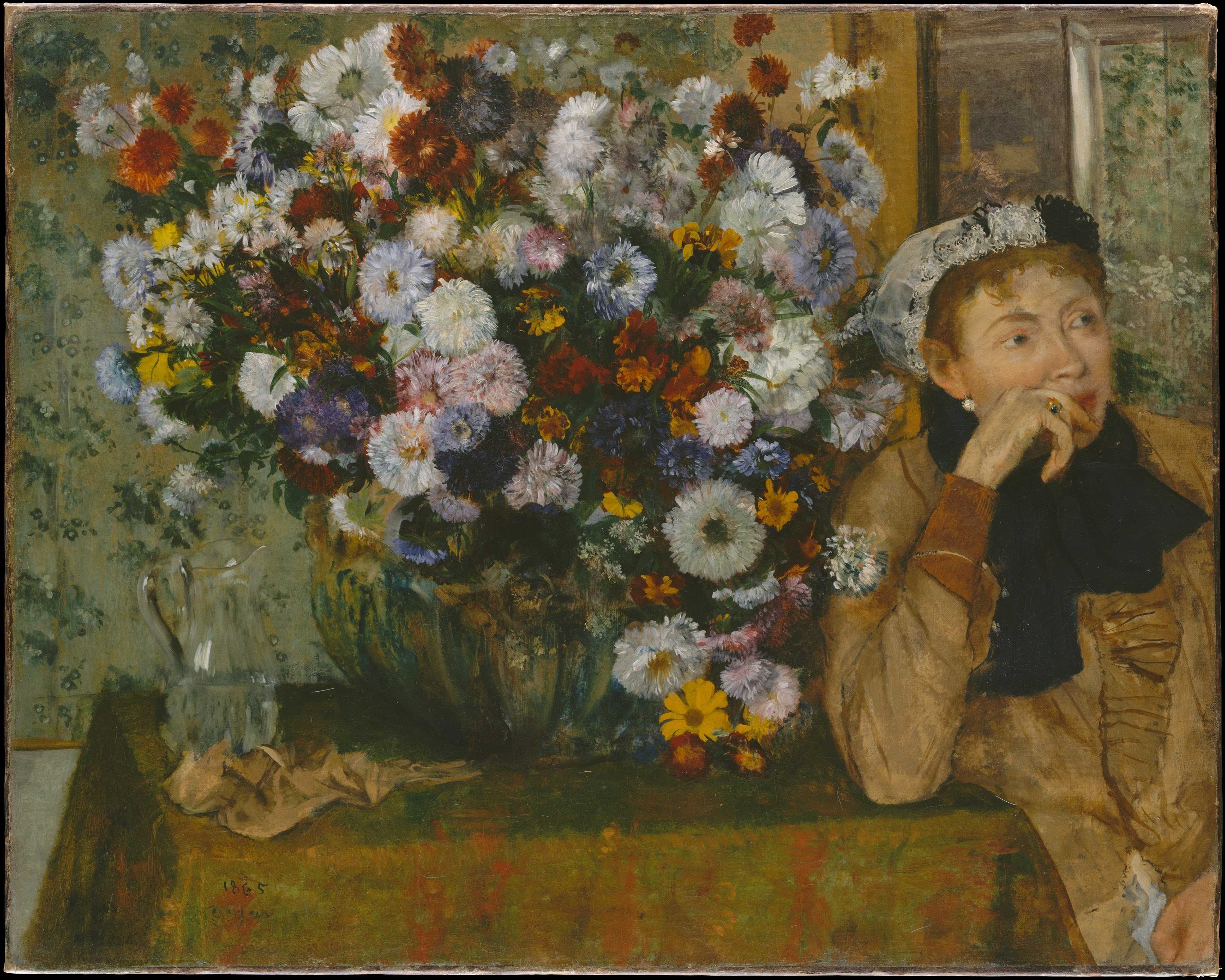 Find out more about Edgar Degas - A Woman Seated beside a Vase of Flowers (Madame Paul Valpinçon?)