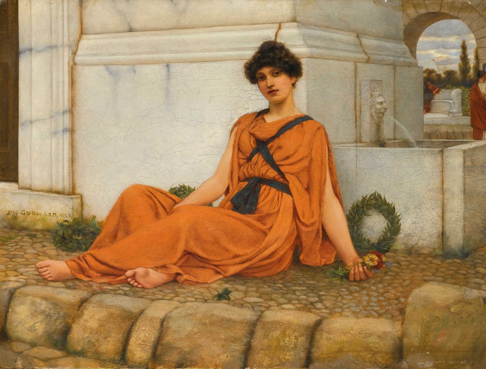 Find out more about John William Godward - Repose,The Flower Girl