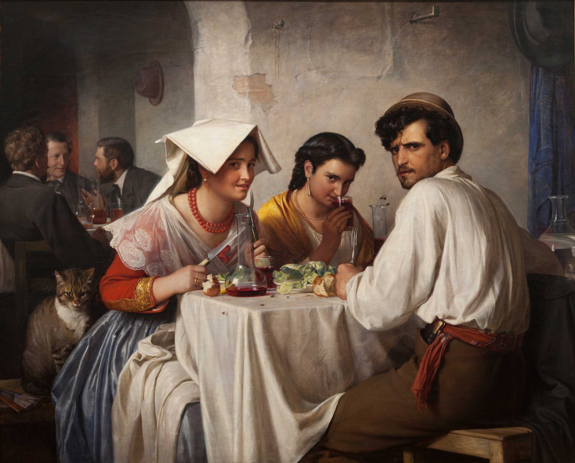 Carl Bloch In A Roman Osteria High Resolution Wallpaper