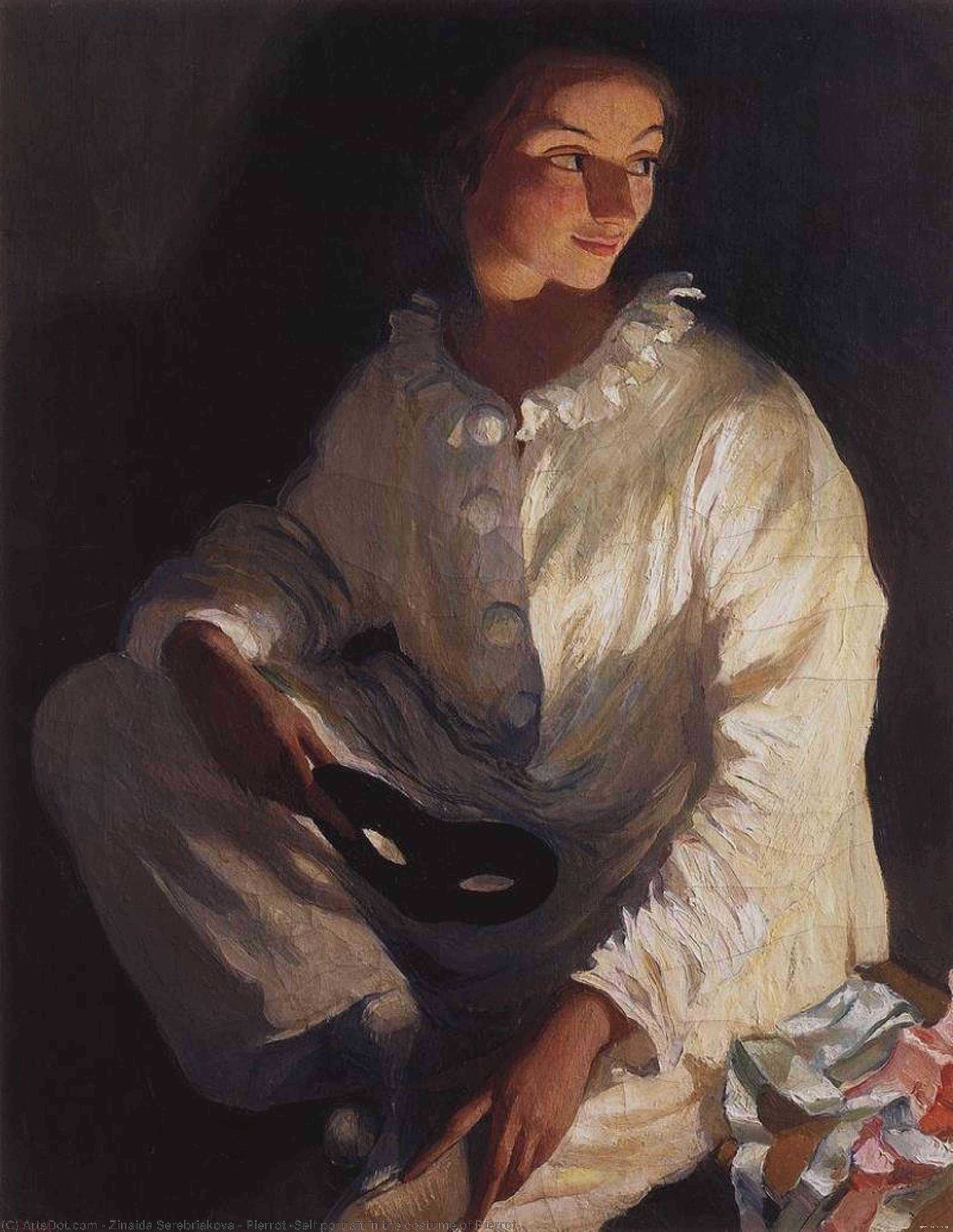 Find out more about Zinaida Serebriakova - Self portrait in the costume of Pierrot
