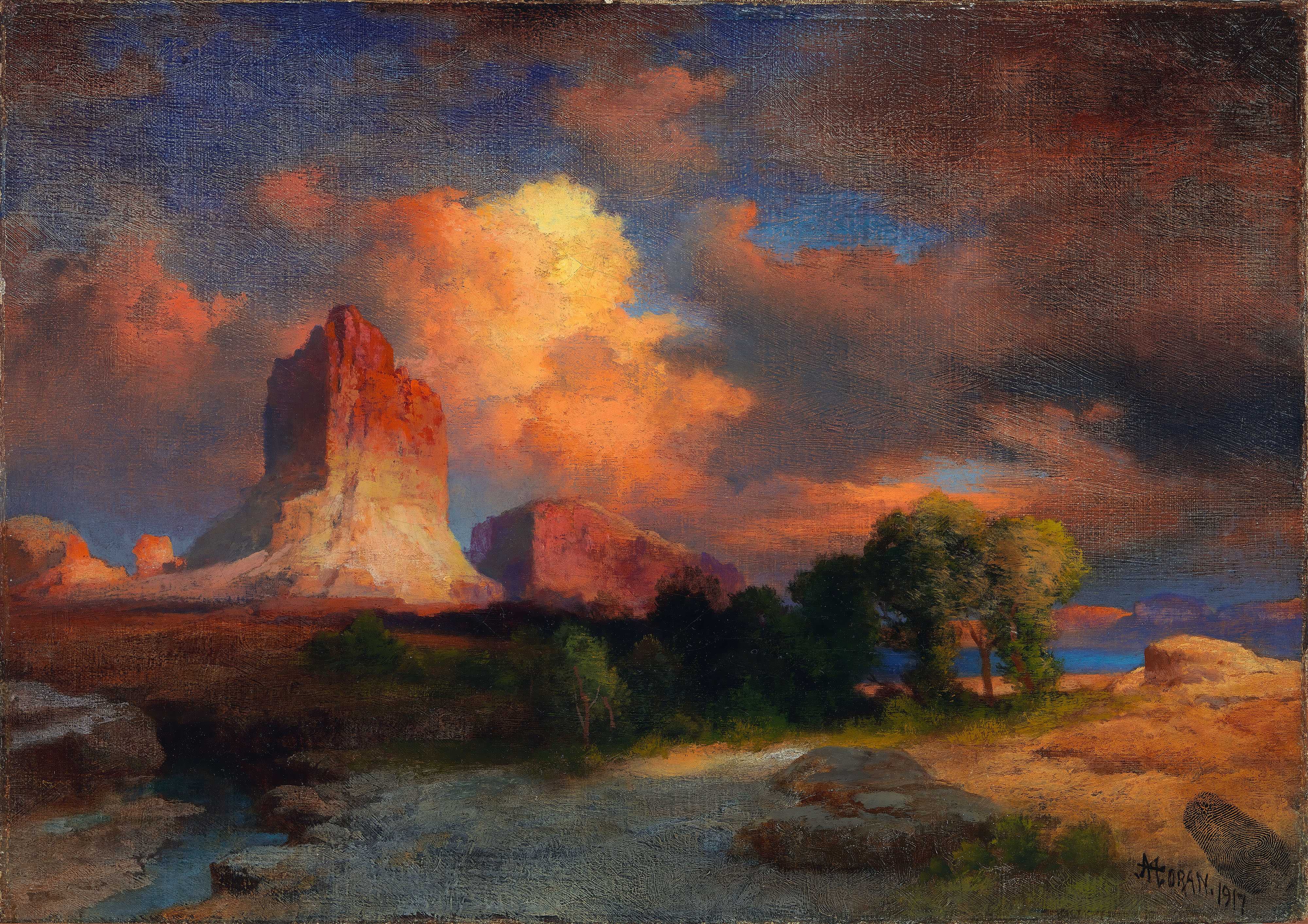 Find out more about Thomas Moran - Sunset Cloud, Green River, Wyoming