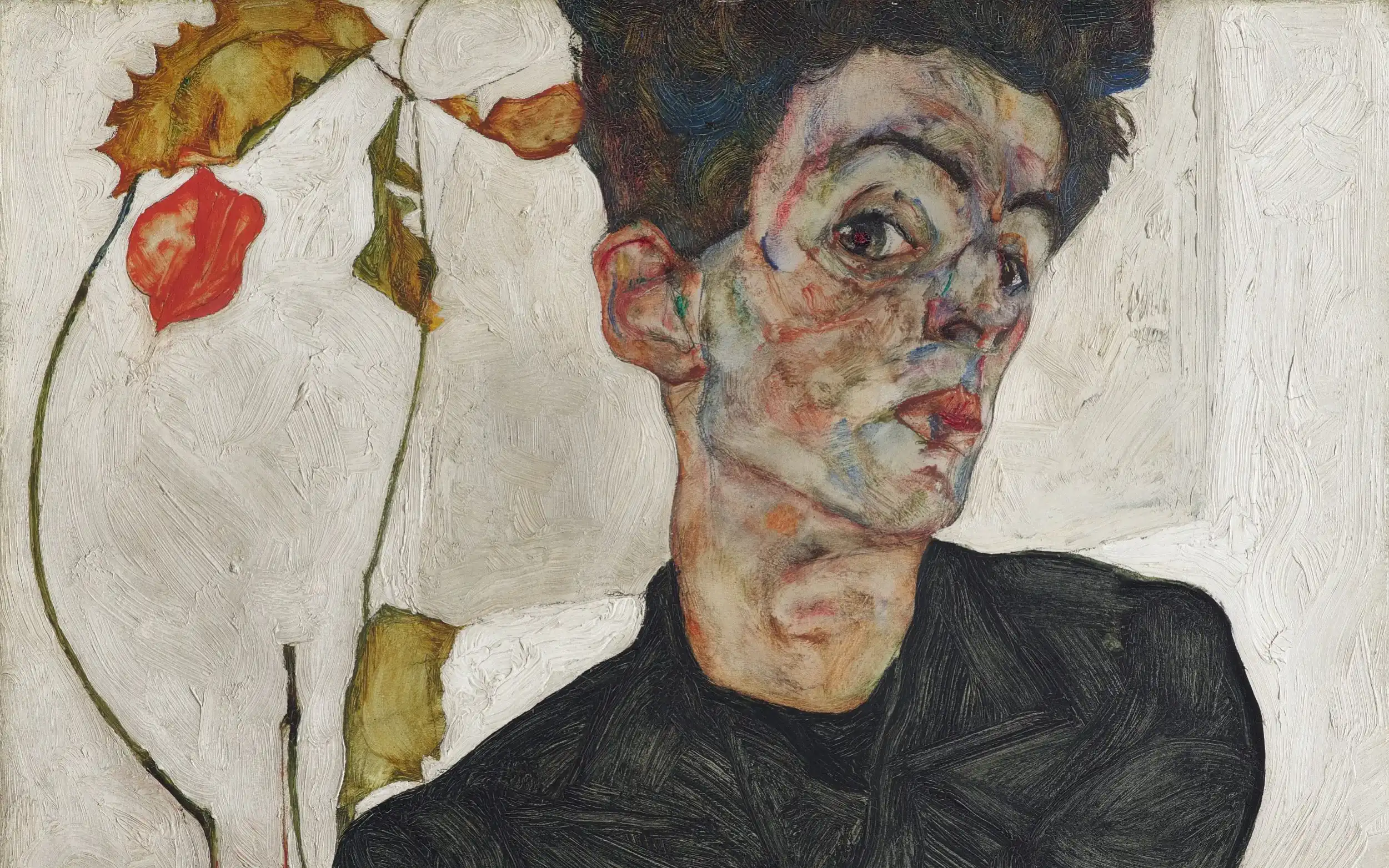 Find out more about Egon Schiele - Self-Portrait with Chinese Lantern Plant