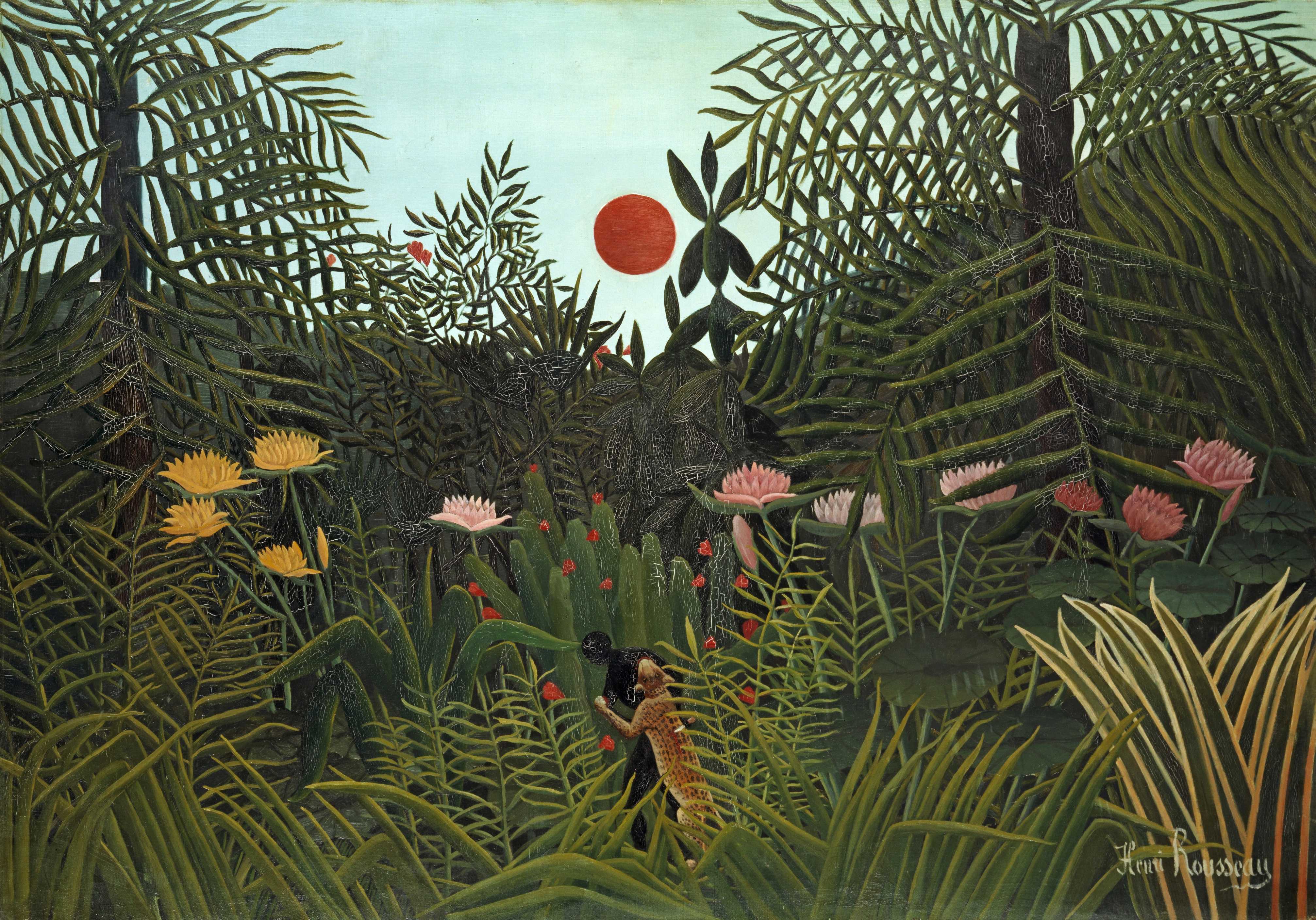Find out more about Henri Rousseau - Jungle with Setting Sun