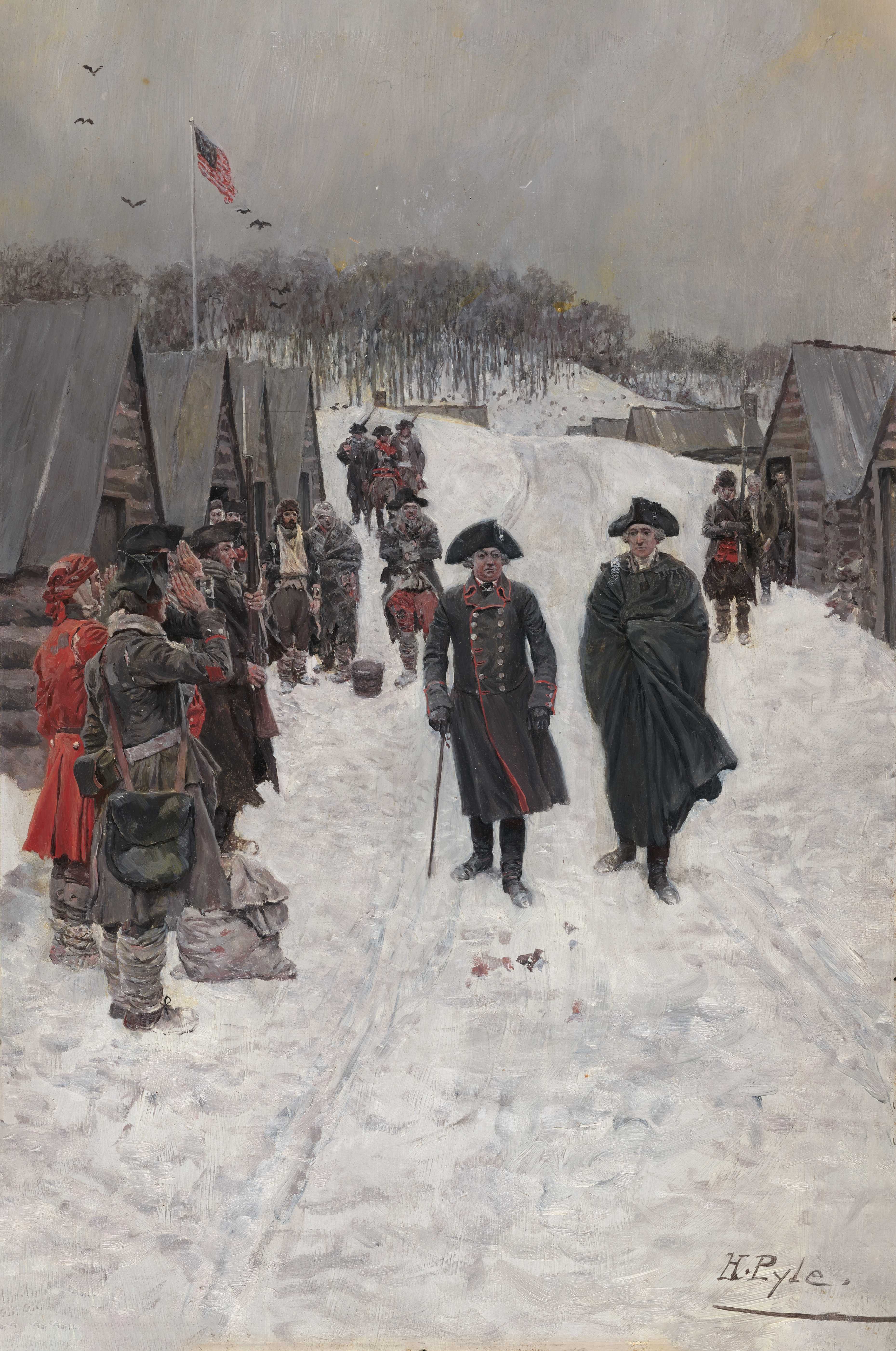 Find out more about Howard Pyle - Washington and Von Steuben at Valley Forge